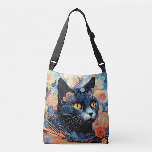 Sac Ajustable Chat Colorful Animal Enchanter Abstrait (Devant)