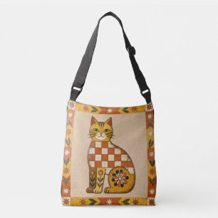 Sac Ajustable Chat d'art populaire naïf