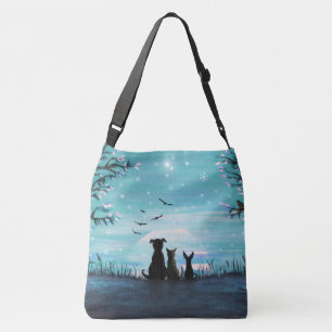 Sac Ajustable Chat et coucher du soleil d'hiver de chiens