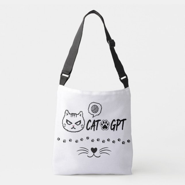 Sac Ajustable Chat GPT IA drôle Pixel Cat / Citation Tech de cha (Devant)