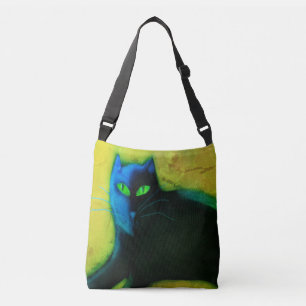 Sac Ajustable Chat noir aux yeux verts Art Abstrait