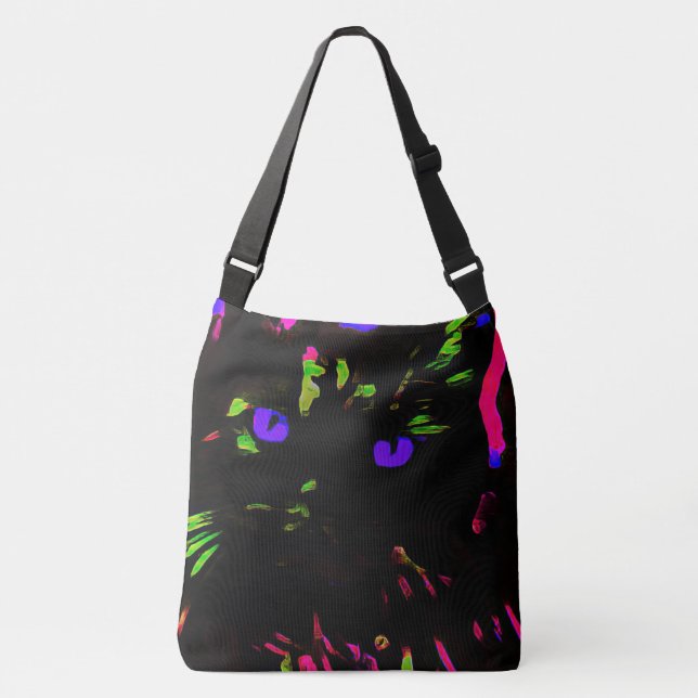 Sac Ajustable Chat noir néon avec yeux brillants (Devant)