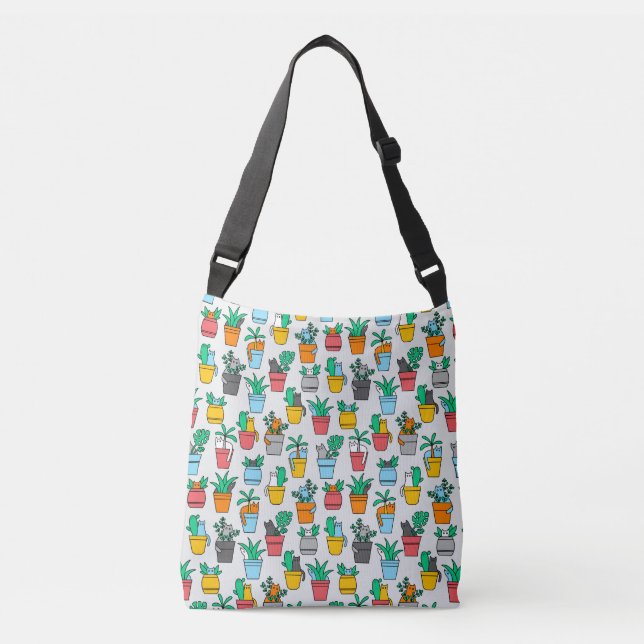 Sac Ajustable Chats dans les pots à fleurs (Devant)