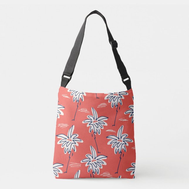 Sac Ajustable Chemise de plage hawaïenne, motif de doodle palm. (Devant)