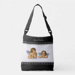 Sac Ajustable Cherubs, Coeurs et Etoiles mariages en noir et bla