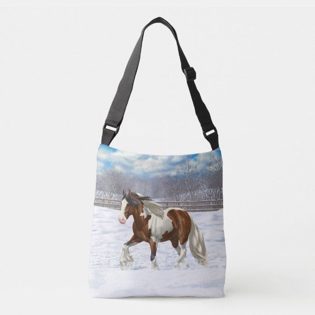 Sac Ajustable Cheval Brougeot Gitan Pinto De Baie À Neige (Devant)