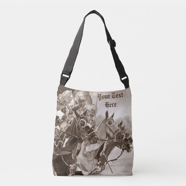 Sac Ajustable chevaliers du Moyen-Âge jouant à cheval (Devant)