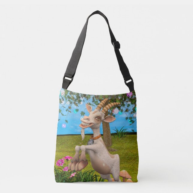 Sac Ajustable Chèvre de dessin animé drôle Art d'animal de jardi (Devant)