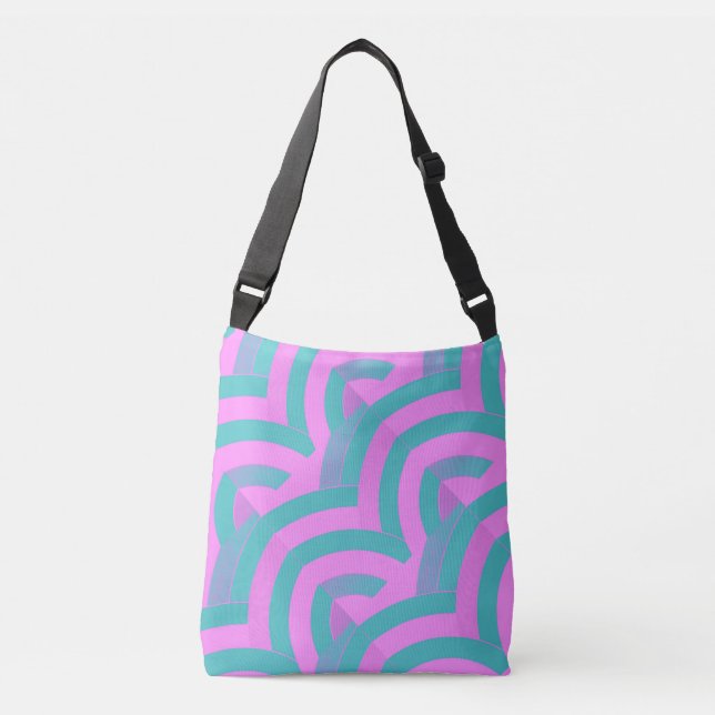 Sac Ajustable chevrons contemporains roses/turquoise (Devant)