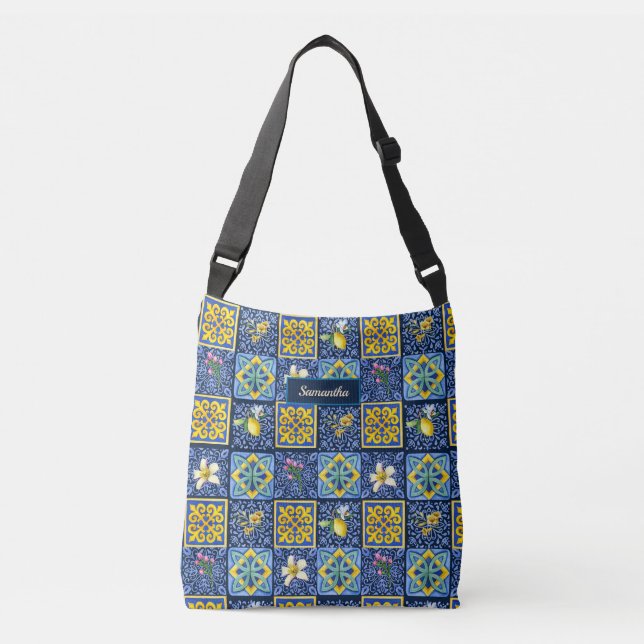 Sac Ajustable Chic Bleu turquoise Sicilien agrumes méditerranéen (Devant)