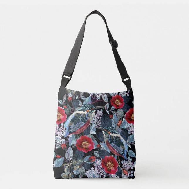 Sac Ajustable Chic Floral Kingfisher Birds (Devant)