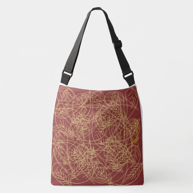 Sac Ajustable Chic Gold Leaf Burgundy Classic Motif (Devant)