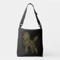Chien de caniche dans le motif de Paisley d'or