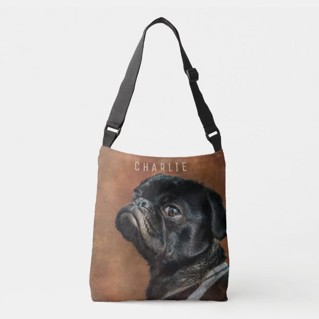 Sac Ajustable Chien de Carlin noir (Devant)