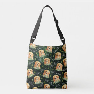 Sac Ajustable Chien de golden retriever, feuille d'eucalyptus,