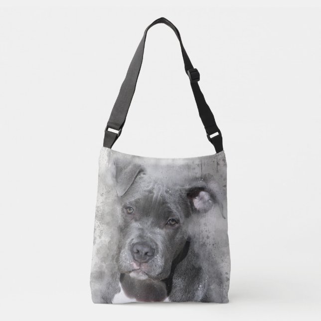 Sac Ajustable Chien de pitbull de peinture d'aquarelle d'effet (Devant)
