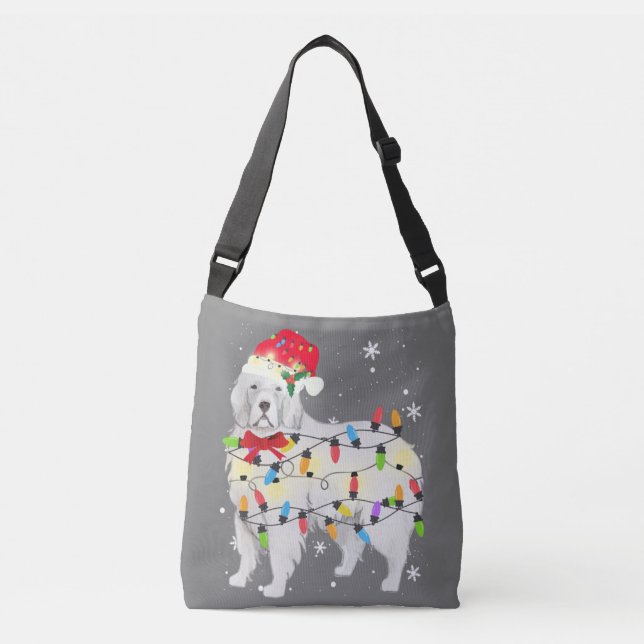 Sac Ajustable Chien des Pyrénées Noël Lumière Noël Maman Papa (Devant)