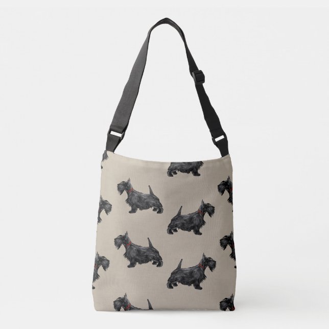 Sac Ajustable Chien écossais avec collier tatan (Devant)