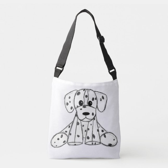 Sac Ajustable Chien en dalmate dessin simple noir (Devant)