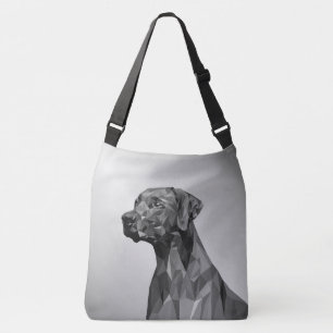 Sac Ajustable Chien géométrique gris sur l'argent