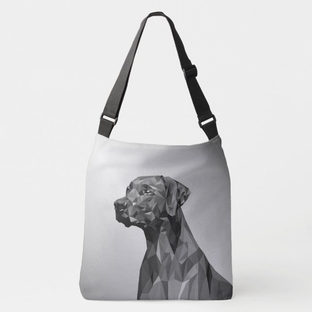 Sac Ajustable Chien géométrique gris sur l'argent (Devant)