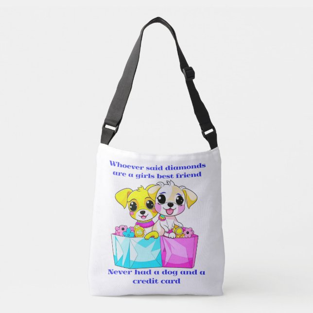 Sac Ajustable Chien maman diamants animés mignonette shopping dr (Devant)