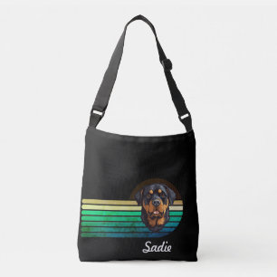 Sac Ajustable Chien Rottweiler Nom personnalisé Rayure Rétro