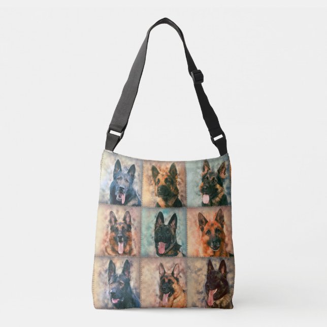 Sac Ajustable Chiens de berger allemand - GSD - collage d'art (Devant)