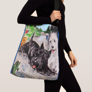 Sac Ajustable Chiens écossais Blackie et Whitie Fishing