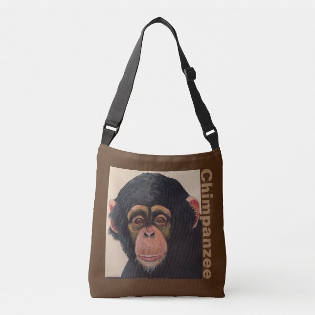 Sac Ajustable Chimpanzé fourre-tout crossbody (Devant)