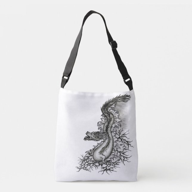 Sac Ajustable Chine Dragon, noir et blanc Design en Tattoostyl (Dos)