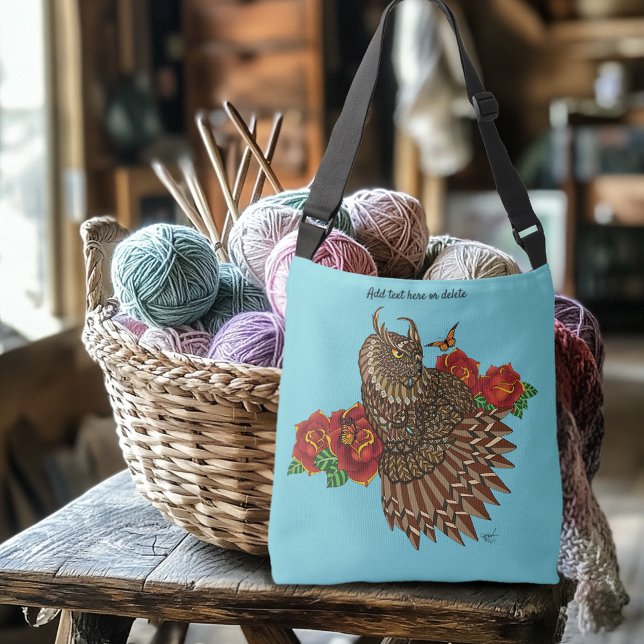 Sac Ajustable Chouette des Roses rouges bleu (Créateur téléchargé)