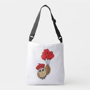Sac Ajustable Chouette mignonne volant avec des ballons de coeur