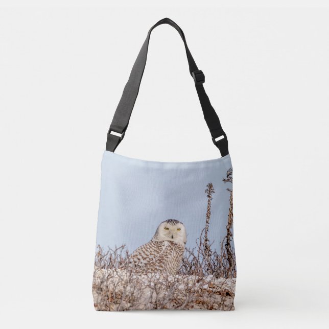 Sac Ajustable Chouette neige assise sur la plage (Devant)