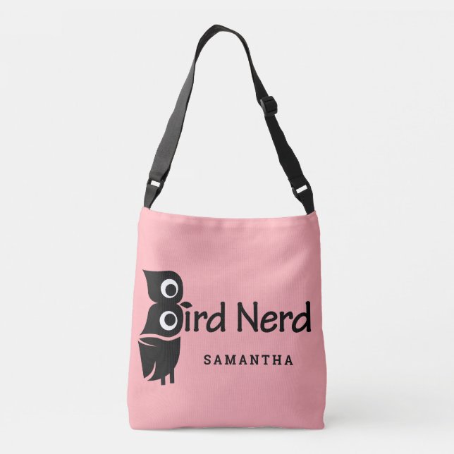 Sac Ajustable Chouette Nerd d'oiseaux rose (Dos)