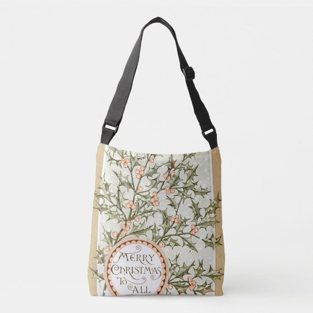 Sac Ajustable Christmas Holly Jolie Antique Salutation (Devant)