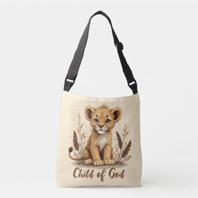 Sac Ajustable Citation adorable Lion Cub Christian Art Faith (Devant)