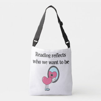Sac Ajustable Citation de miroir à cœur rose de lecture