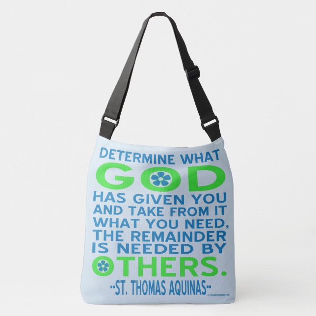 Sac Ajustable Citation de Thomas d'Aquin Dieu Donné aux Autres B (Devant)