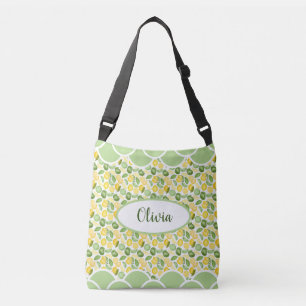 Sac Ajustable Citron Motif Aquarelle Nom Pétoncles verts