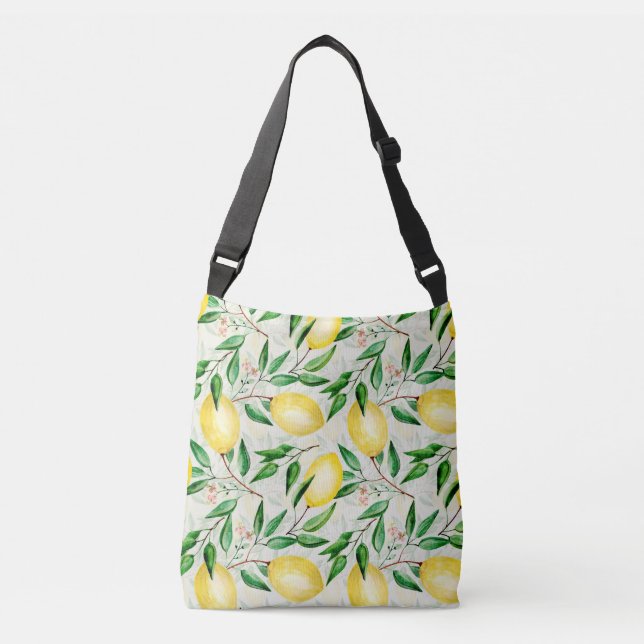 Sac Ajustable citrons aquarelle, motif de fruits sans soudure. (Devant)