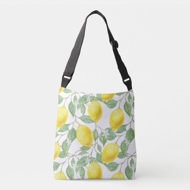 Sac Ajustable Citrons et aquarelle Feuille (Devant)