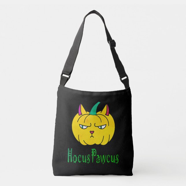 Sac Ajustable Citrouille de chat roux Halloween hocus pawcus mag (Devant)