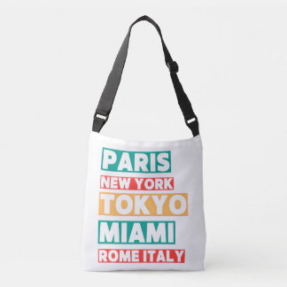 Sac Ajustable City Names Typography Crossbody Bag – Paris Toky