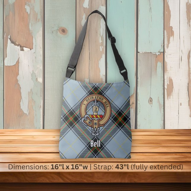 Sac Ajustable Clan Bell Crest sur Tartan (Créateur téléchargé)