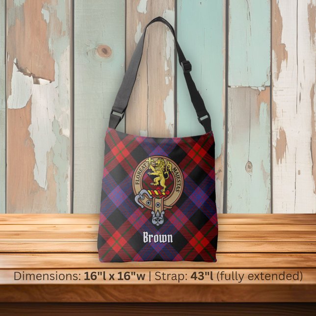 Sac Ajustable Clan Brown Crest sur Tartan (Créateur téléchargé)