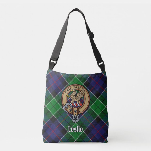 Sac Ajustable Clan Leslie Crest sur la chasse Tartan (Devant)