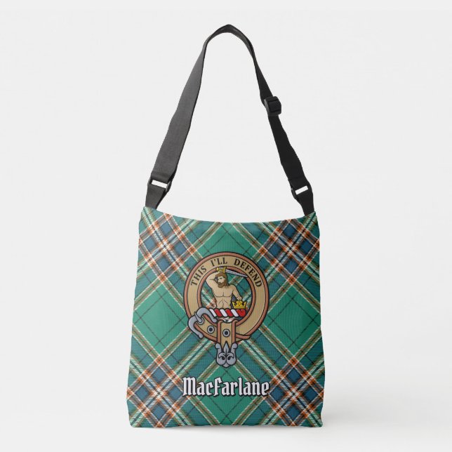 Sac Ajustable Clan MacFarlane Crest sur Tartan de chasse antique (Devant)