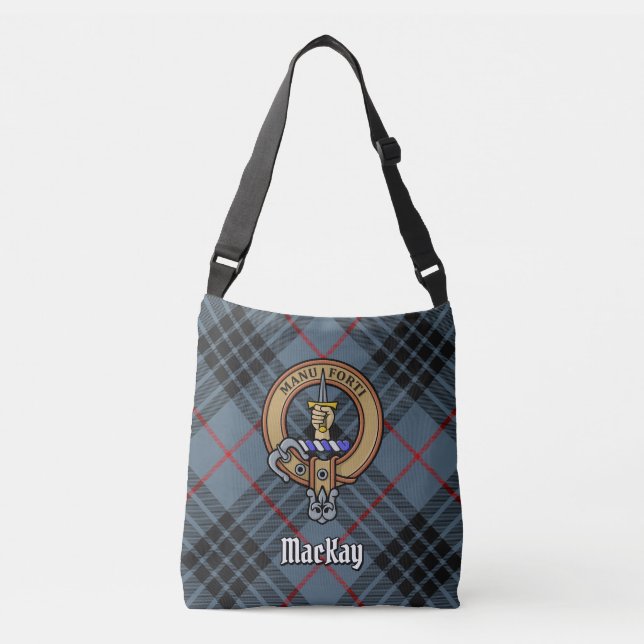 Sac Ajustable Clan MacKay Crest sur Blue Tartan (Devant)
