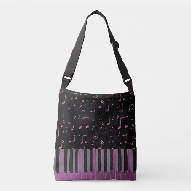 Sac Ajustable clavier de musique rose foncé (Devant)